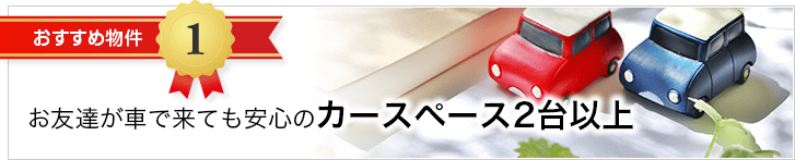 お友達が車で来ても安心のカースペース2台以上