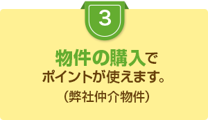 2.物件の購入でポイントが使えます。（弊社仲介物件）